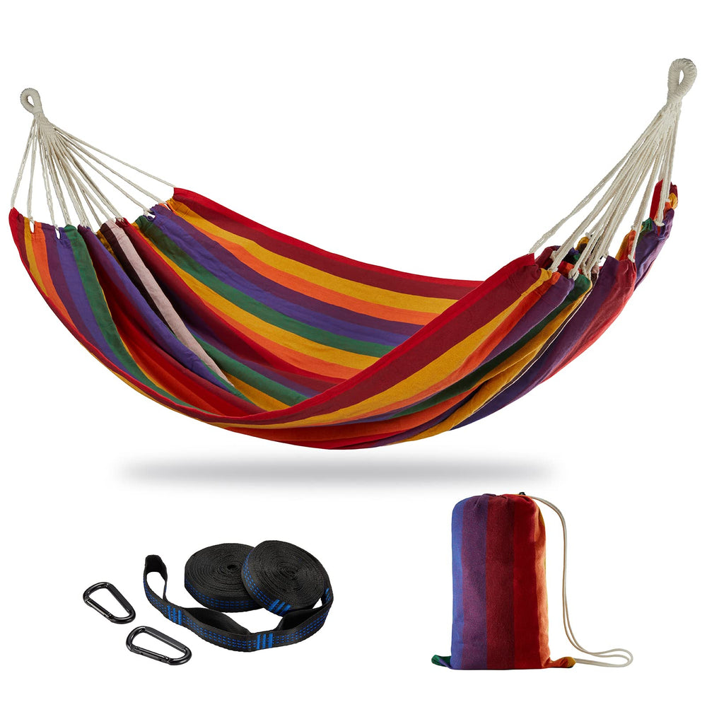 CHULIM double hammock front view showing full bed and spread for two persons