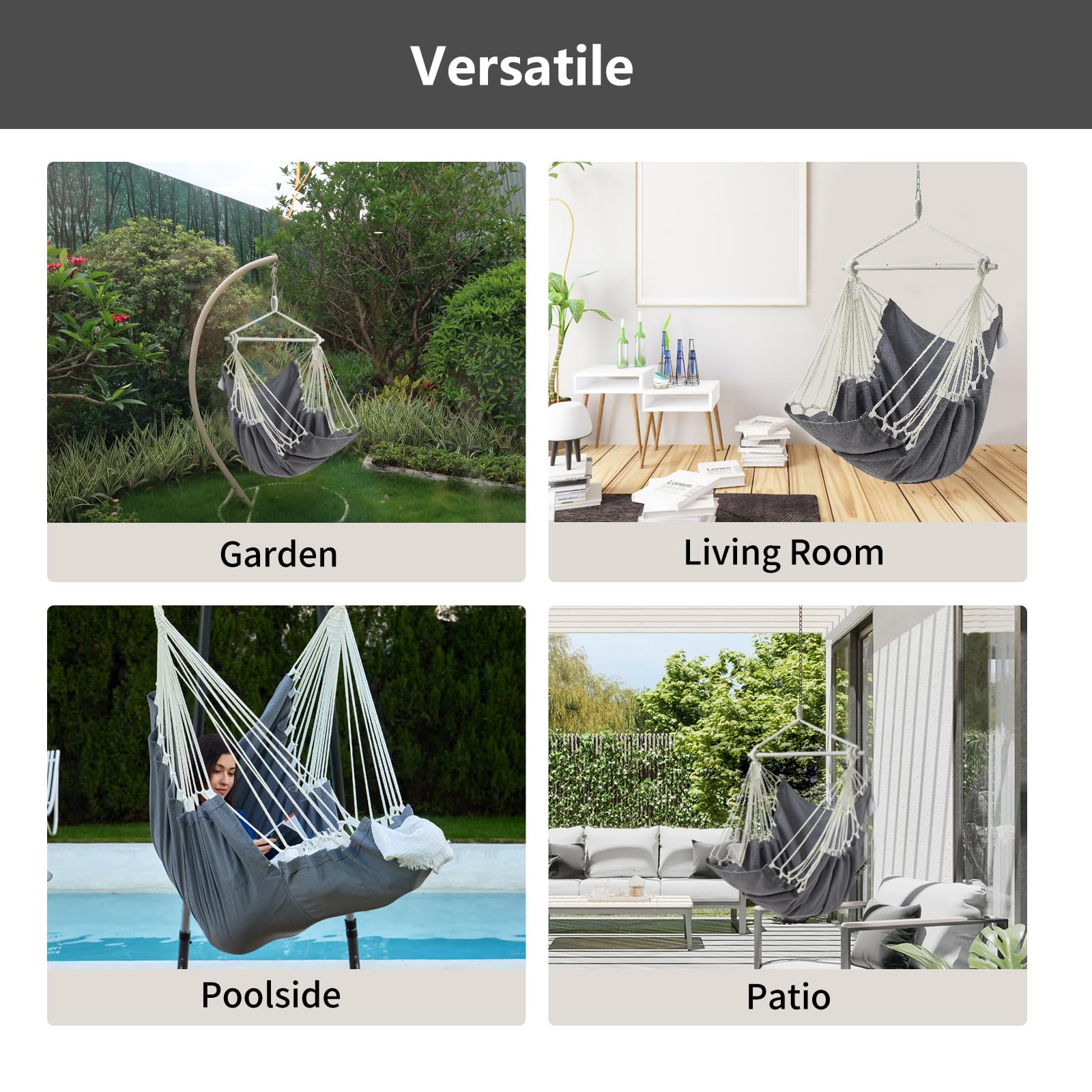 CHULIM packed hammock chair in fabric storage bag for easy transport and portability