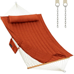 CHULIM terracotta hammock front view showing full lounge benefit
