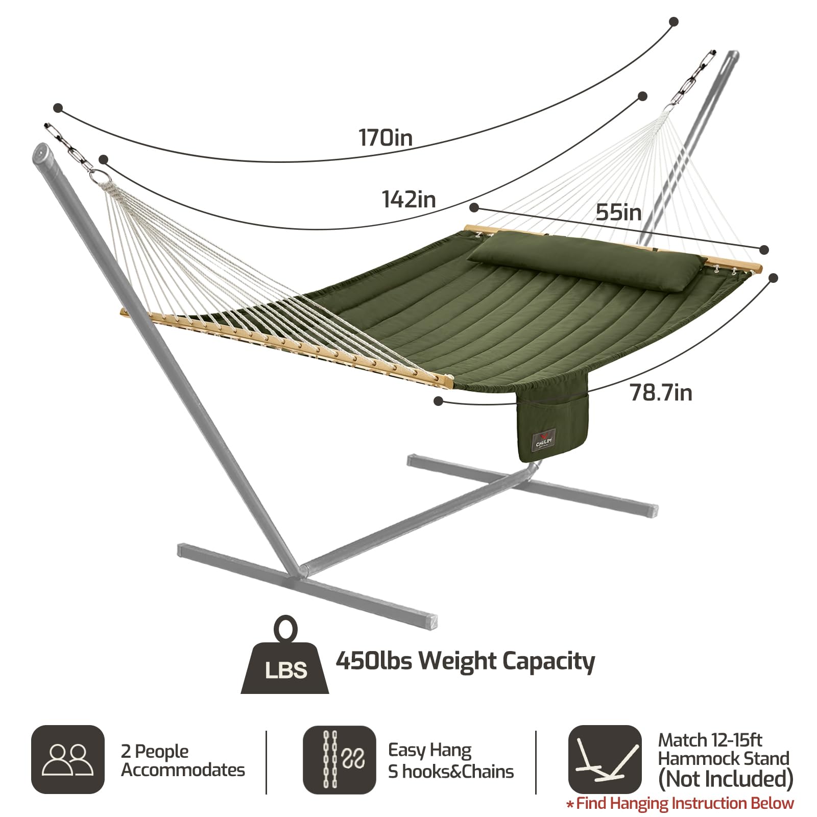 CHULIM hammock in use on a patio illustrating relaxed outdoor comfort for two