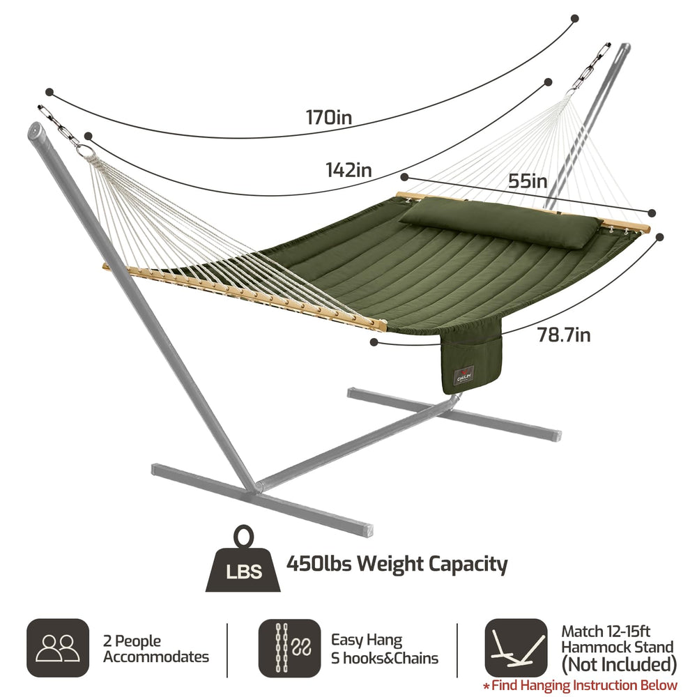CHULIM hammock in use on a patio illustrating relaxed outdoor comfort for two