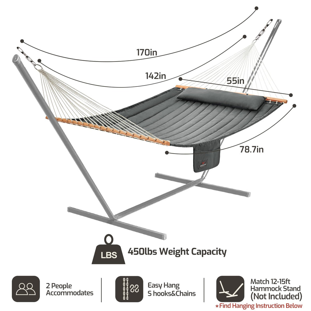 CHULIM hammock in use with two people showing roomy relaxation for couples