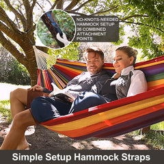 CHULIM hammock on stand showing scale and ability to fit most stands benefit
