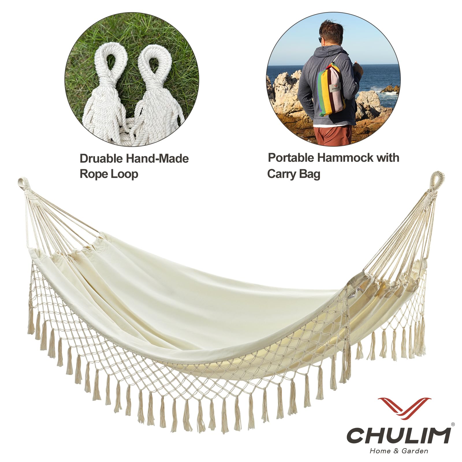 CHULIM hammock next to chair for size comparison and space planning