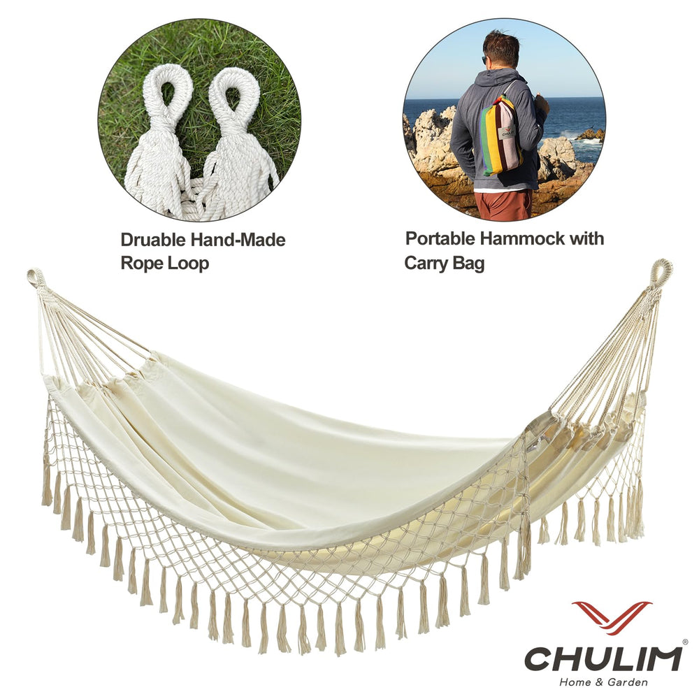 CHULIM hammock next to chair for size comparison and space planning