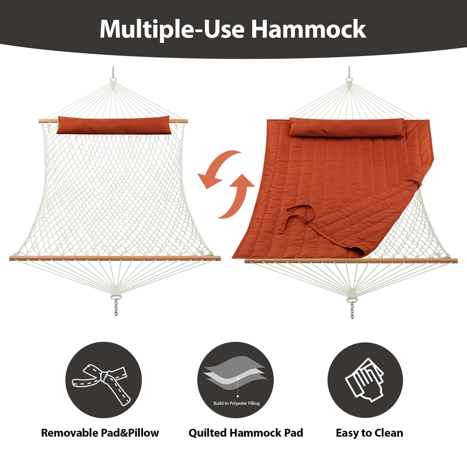 CHULIM hardwood spreader bar detail showing weather-resistant stability