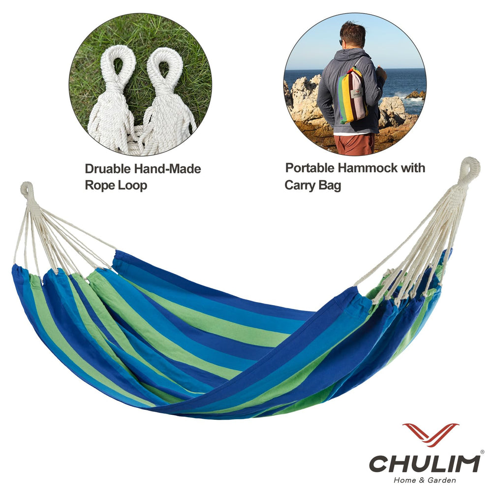 CHULIM two people relaxing in hammock demonstrating spacious comfort