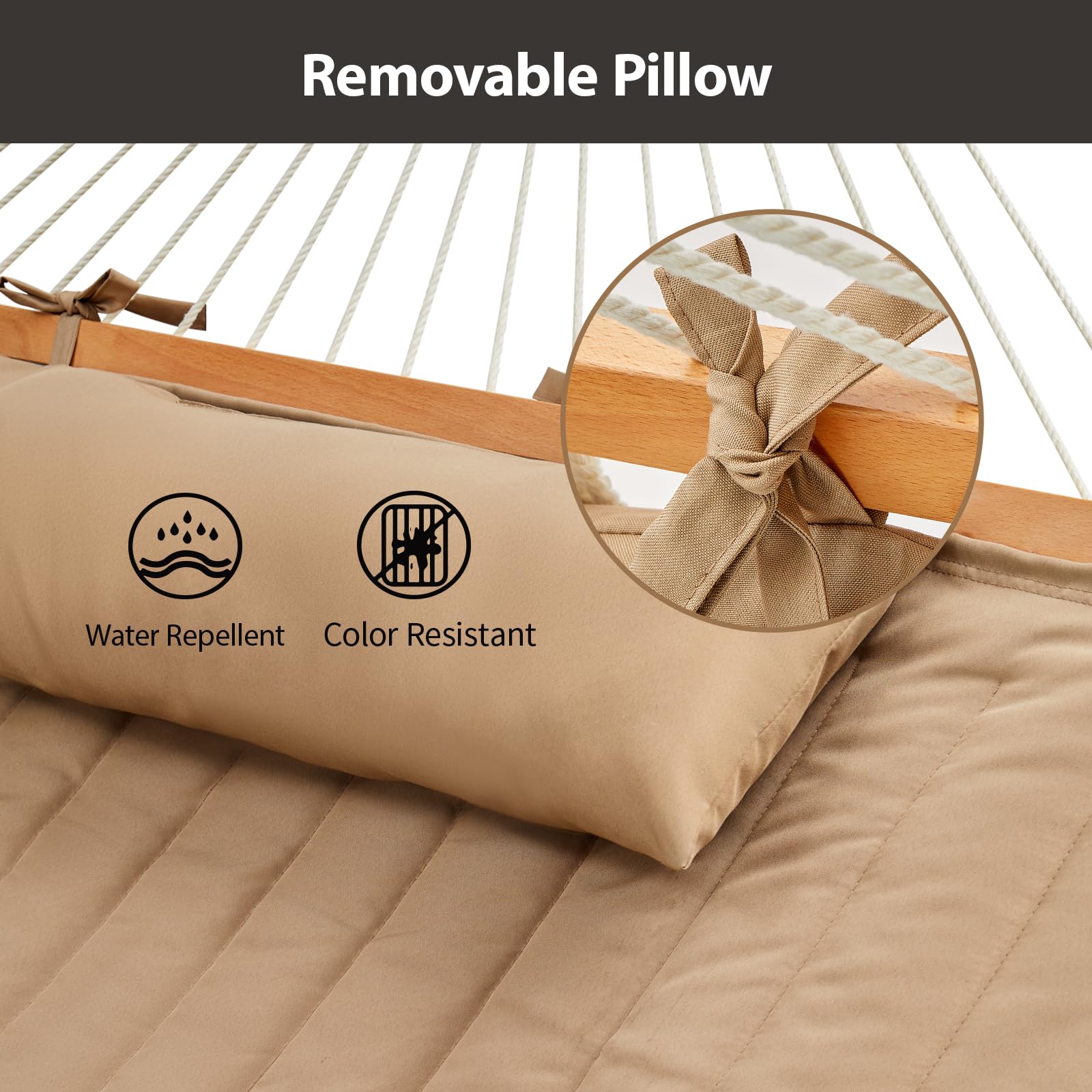 CHULIM hammock beside stand showing length fit and easy compatibility