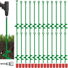Chumia front packaging of 12 ground anchors showing kit and driver bit benefit weather-ready supply