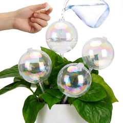 Chumia front view of four iridescent glass globes showing set and benefits