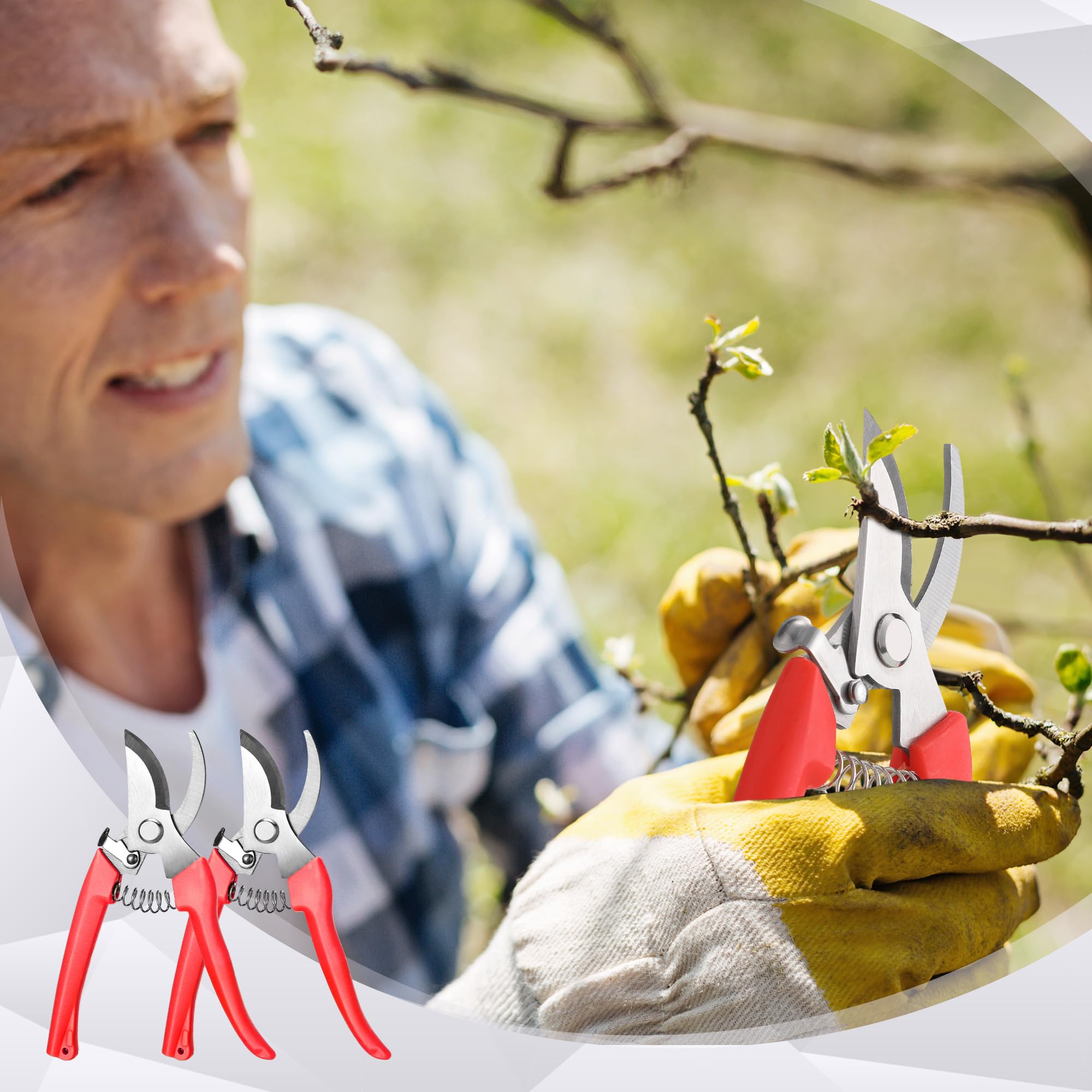 Chumia ergonomic handle detail, reduces hand fatigue during pruning