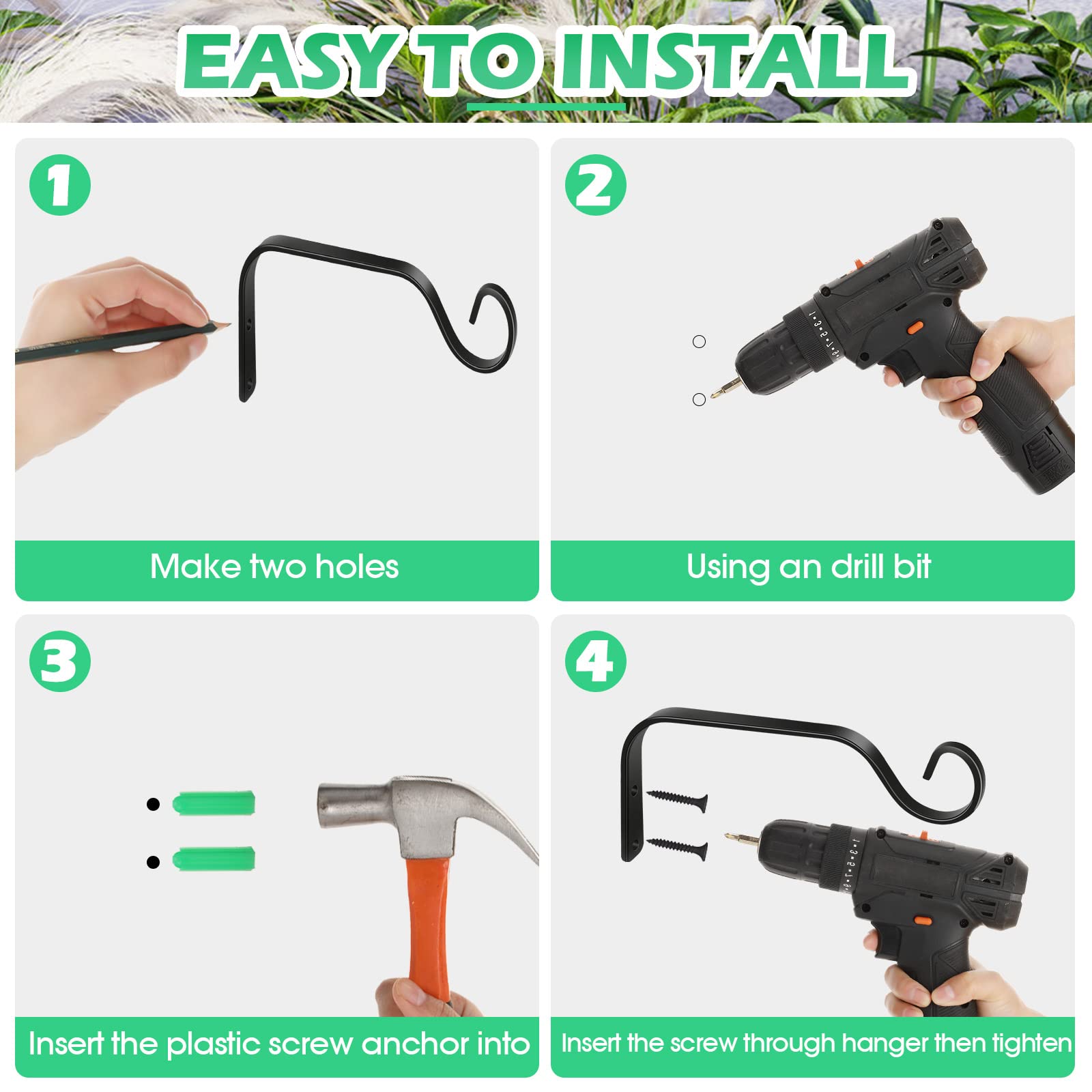 Chumia hooks used on a porch with plants and lights; stylish decor solution