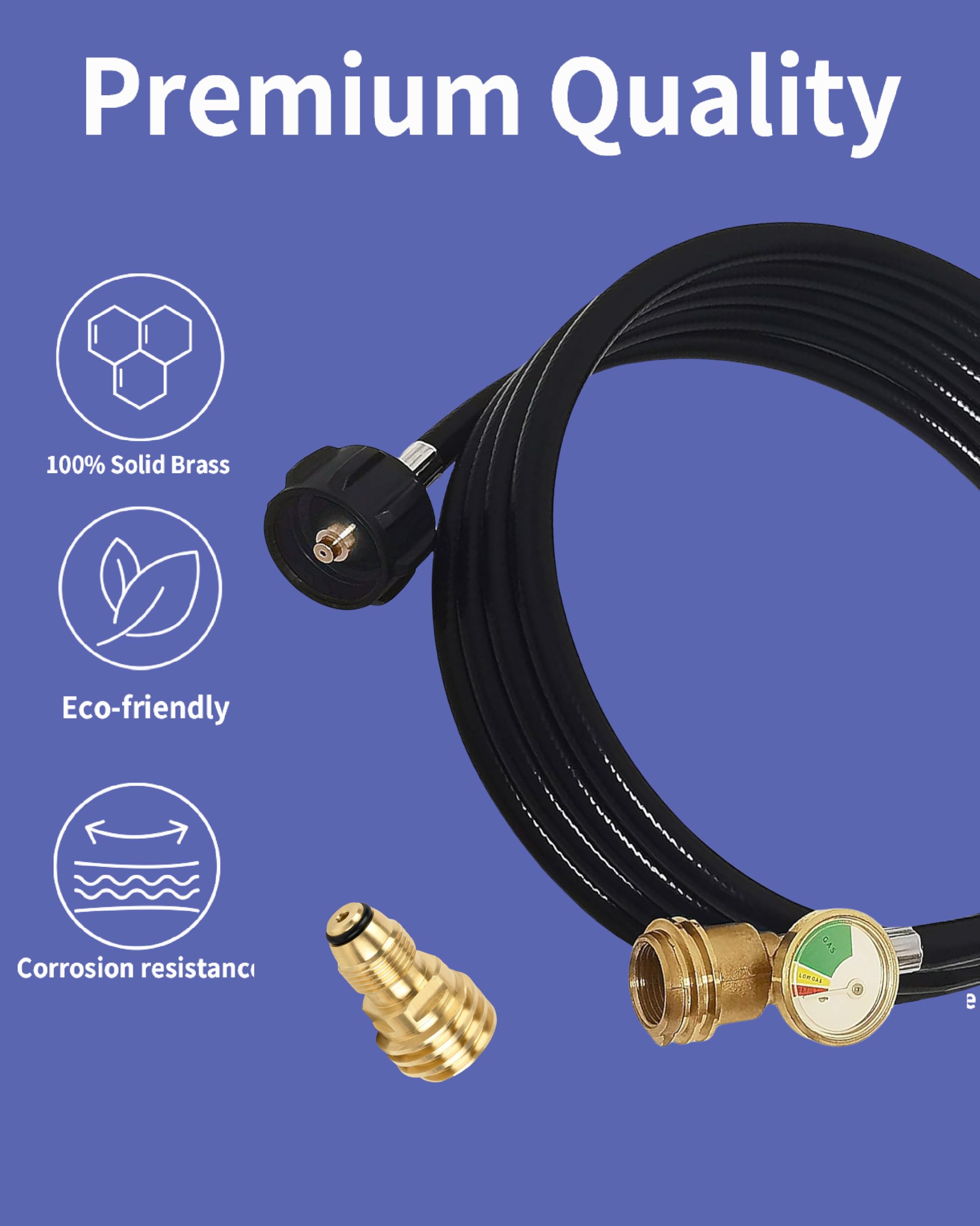 CHUNFENGX hose connected to a patio heater showing safe outdoor operation