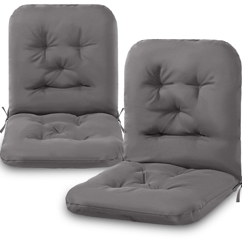 Chunful front view of two dark gray cushions showing neat fit and style benefit