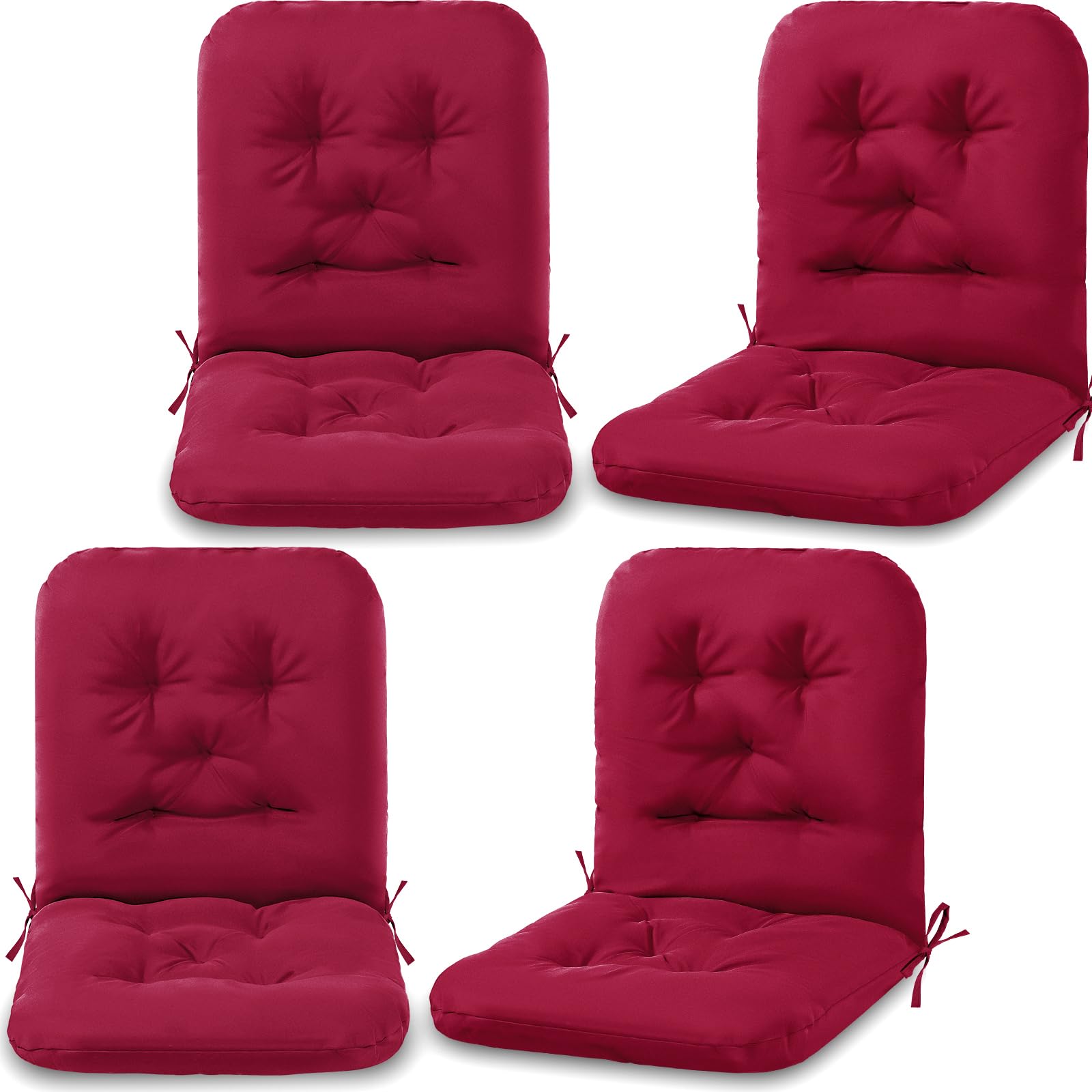 Chunful front view wine red cushion showing full back coverage and color