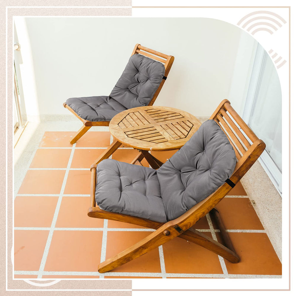 Chunful cushion on patio dining chair demonstrating secure fit and added comfort benefit