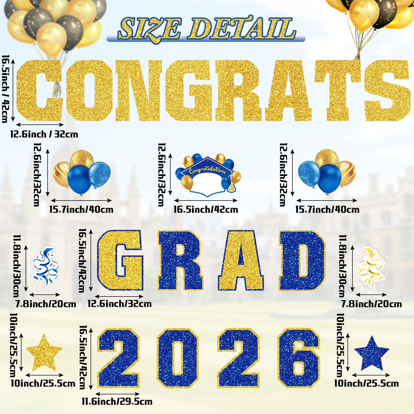 Chunful large 2026 sign planted on lawn offering bold visibility for curbside celebration