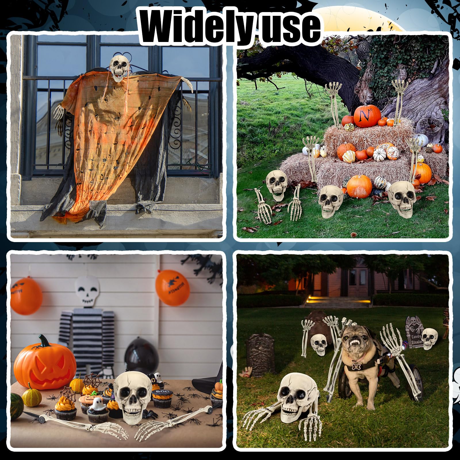 Chunful lawn graveyard scene showing dramatic outdoor Halloween atmosphere