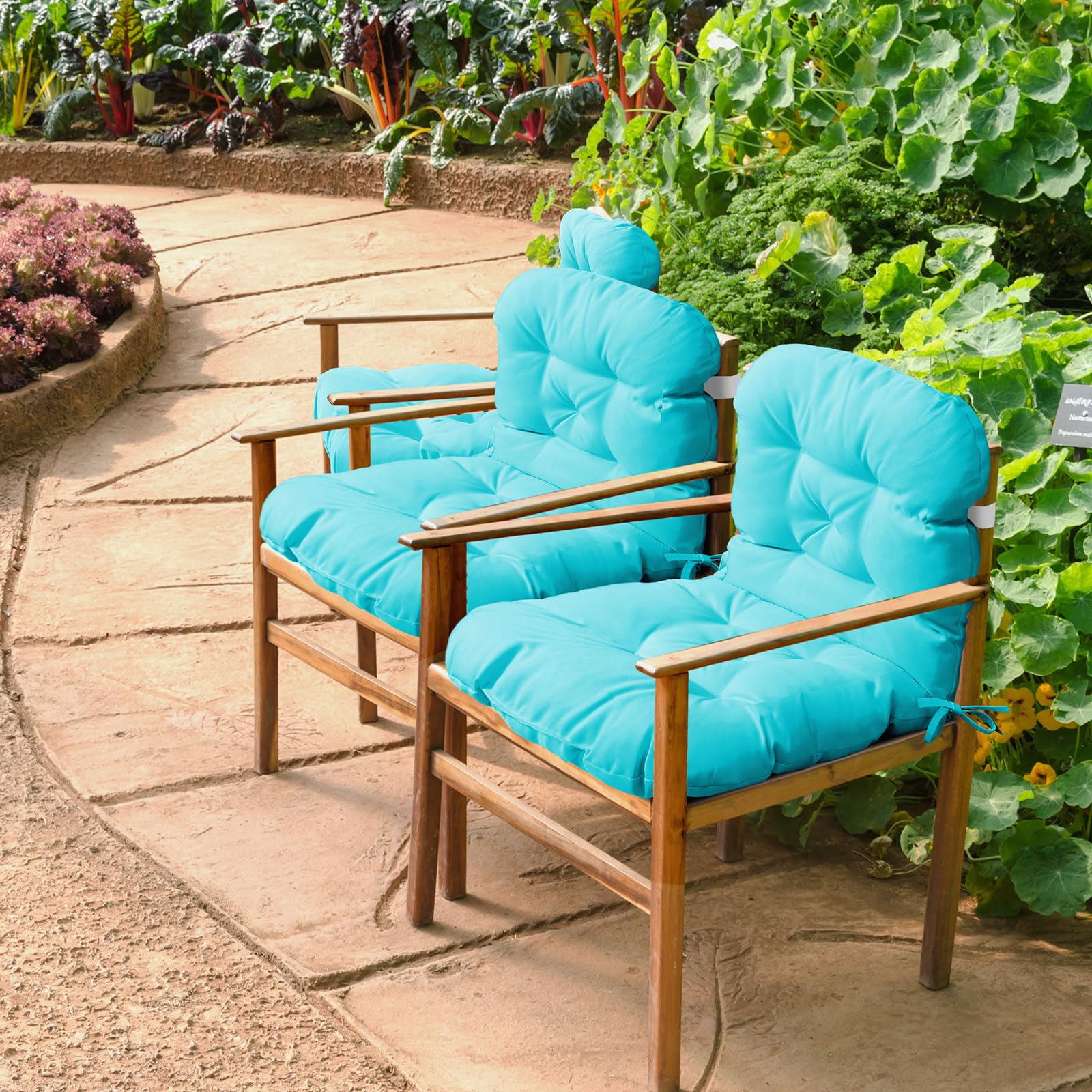 Chunful pack of four displayed on patio furniture conveying coordinated style