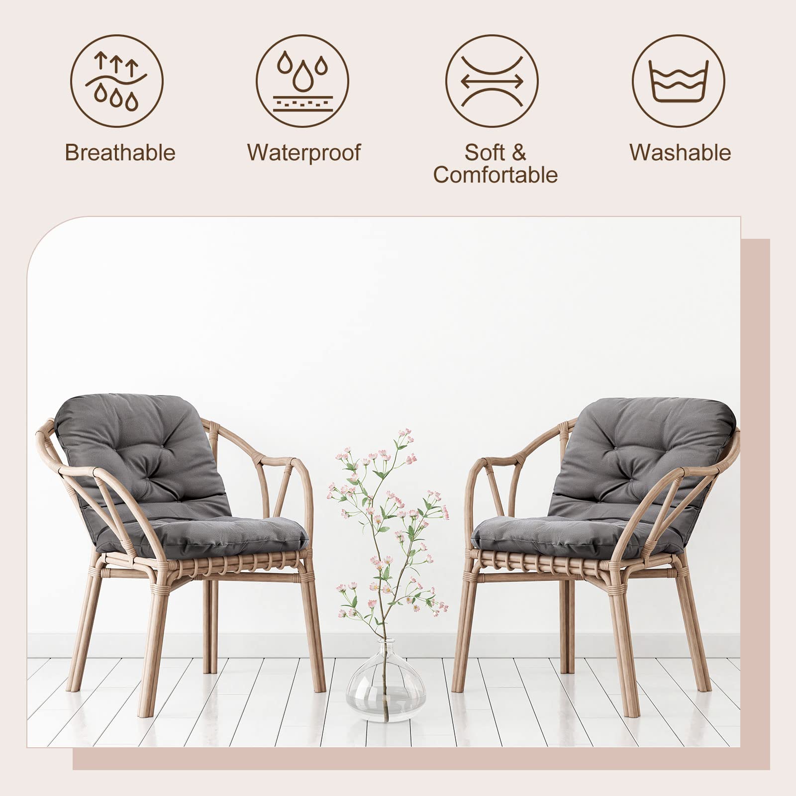 Chunful cushion beside ruler showing dimensions and accurate fit benefit