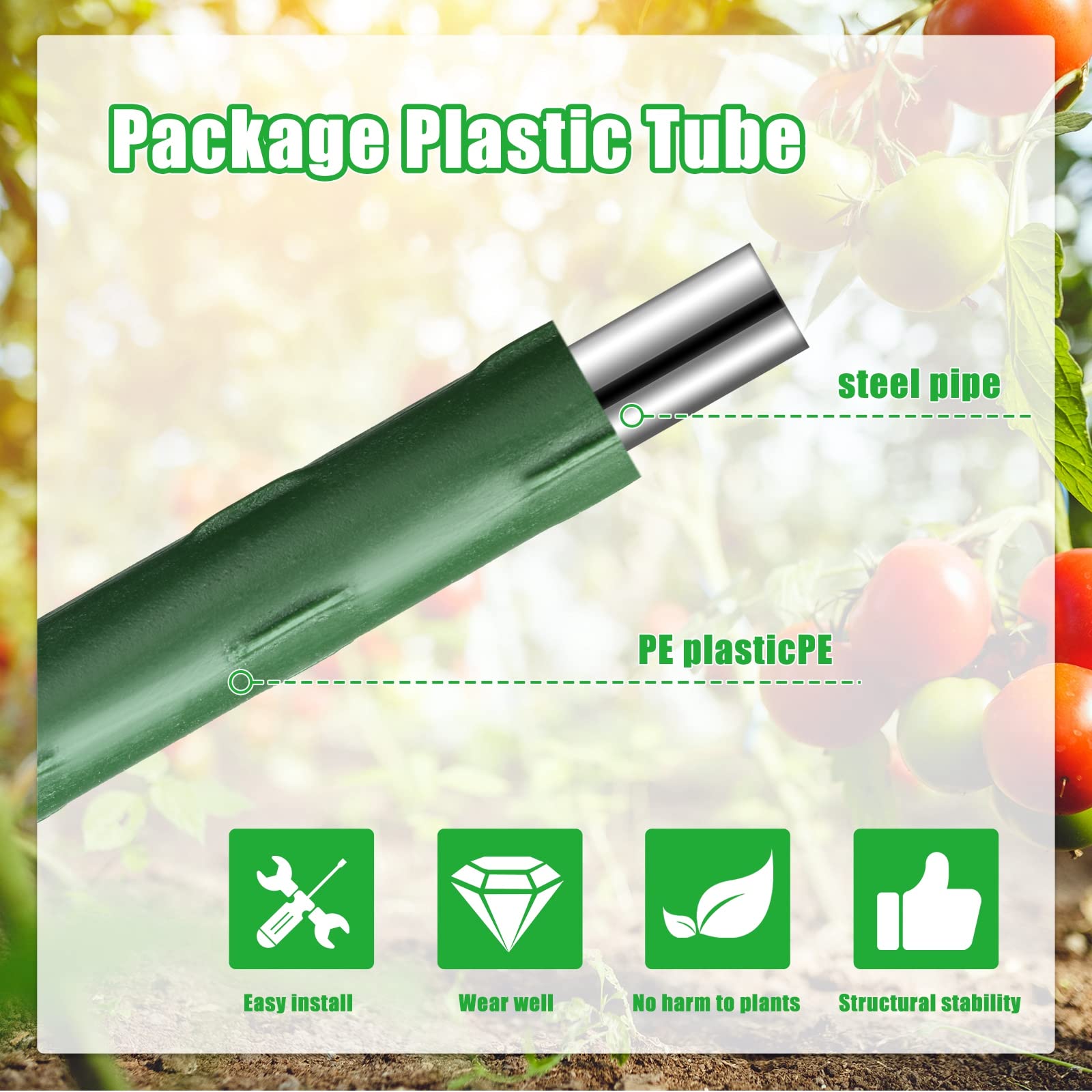 Chunful pointed stake inserted in pot demonstrating easy installation and stable hold