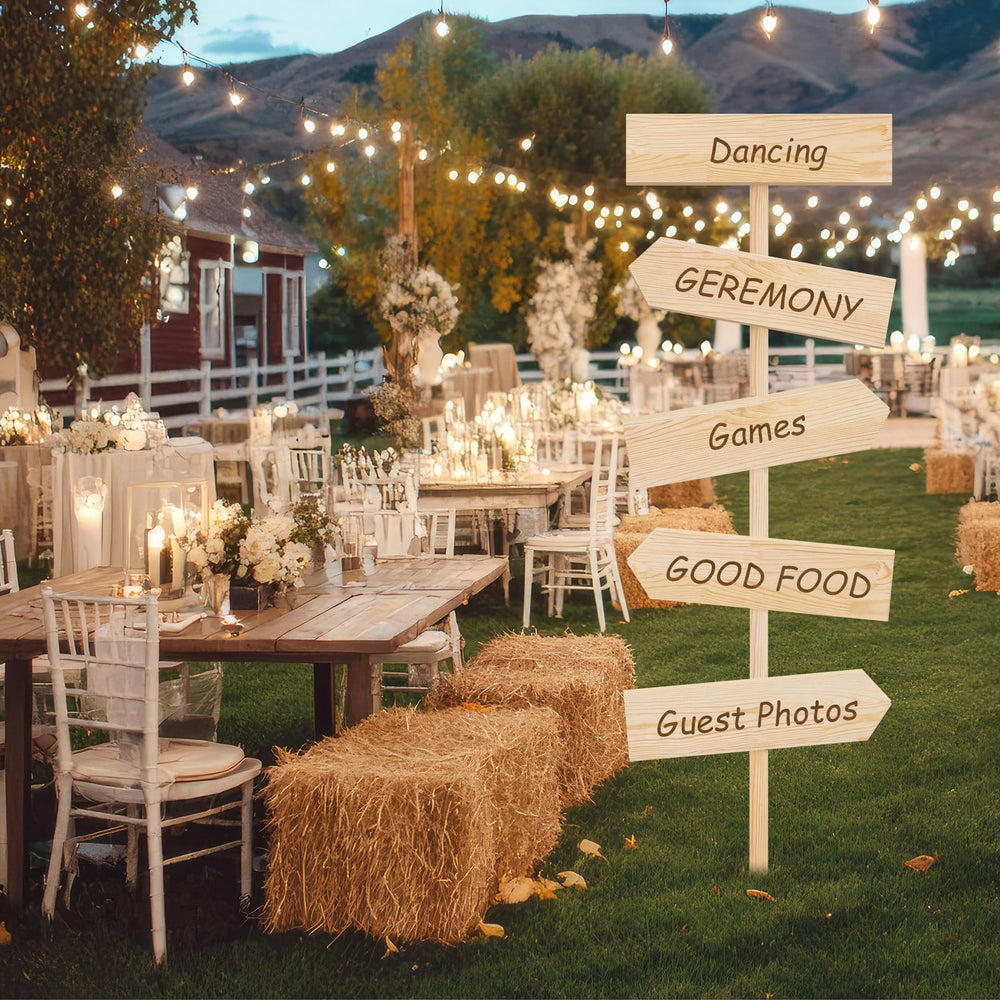 Chunful styled at wedding entrance, provides elegant directional guidance