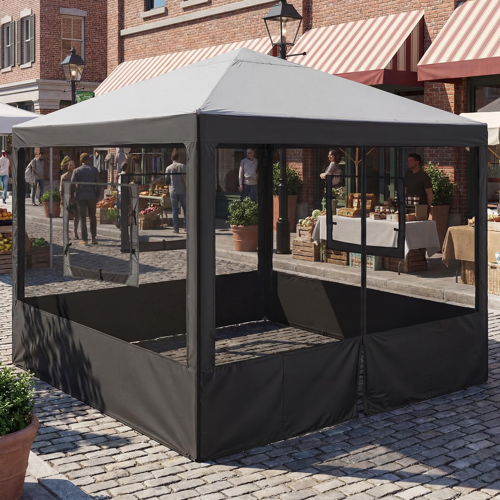 Chunm tent size comparison with person demonstrating scale and fit