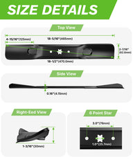 Chway blade profile side view showing high-lift curvature for strong airflow and bagging