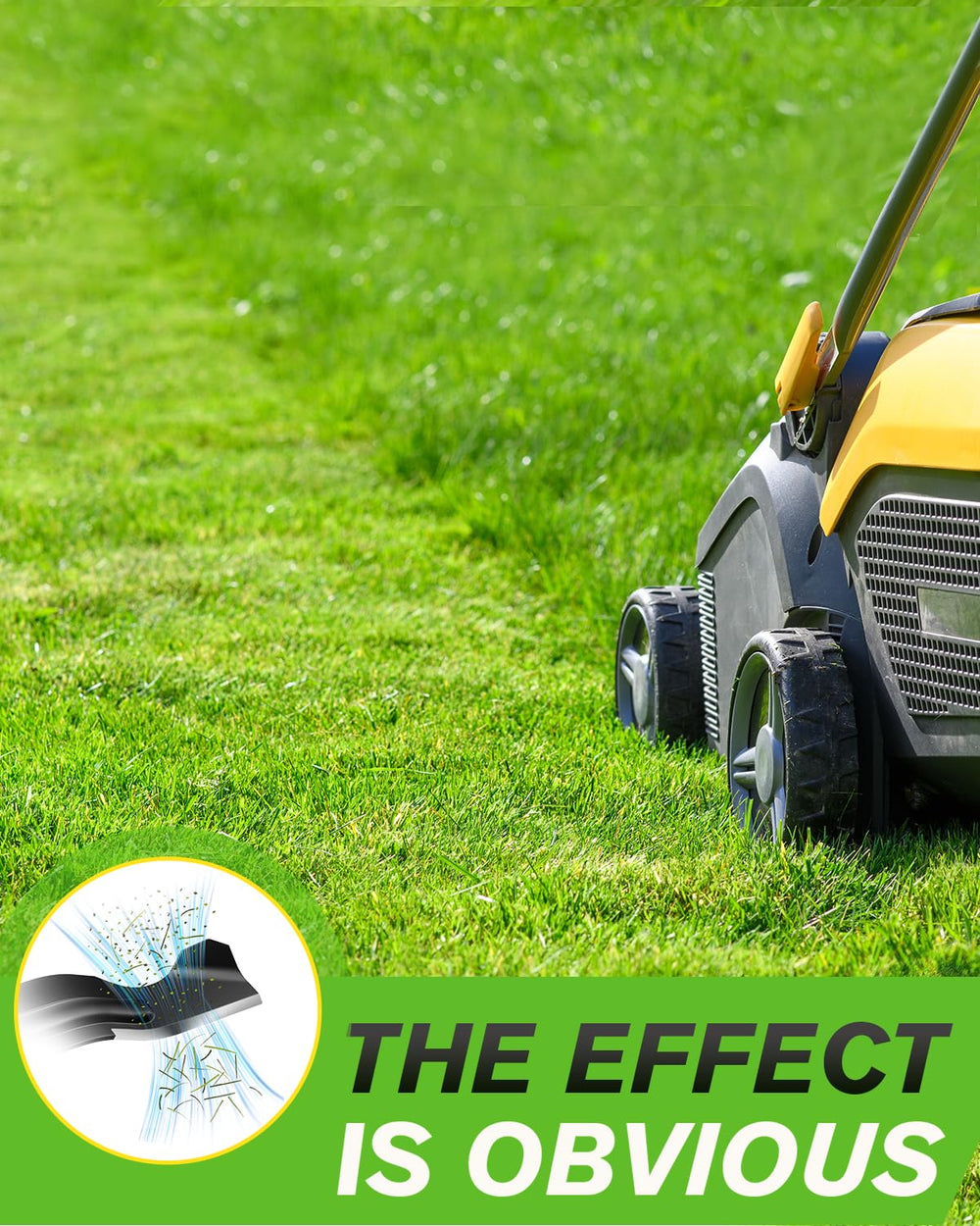 Chway mowing scene with bagger showing efficient bagging and mulching benefit