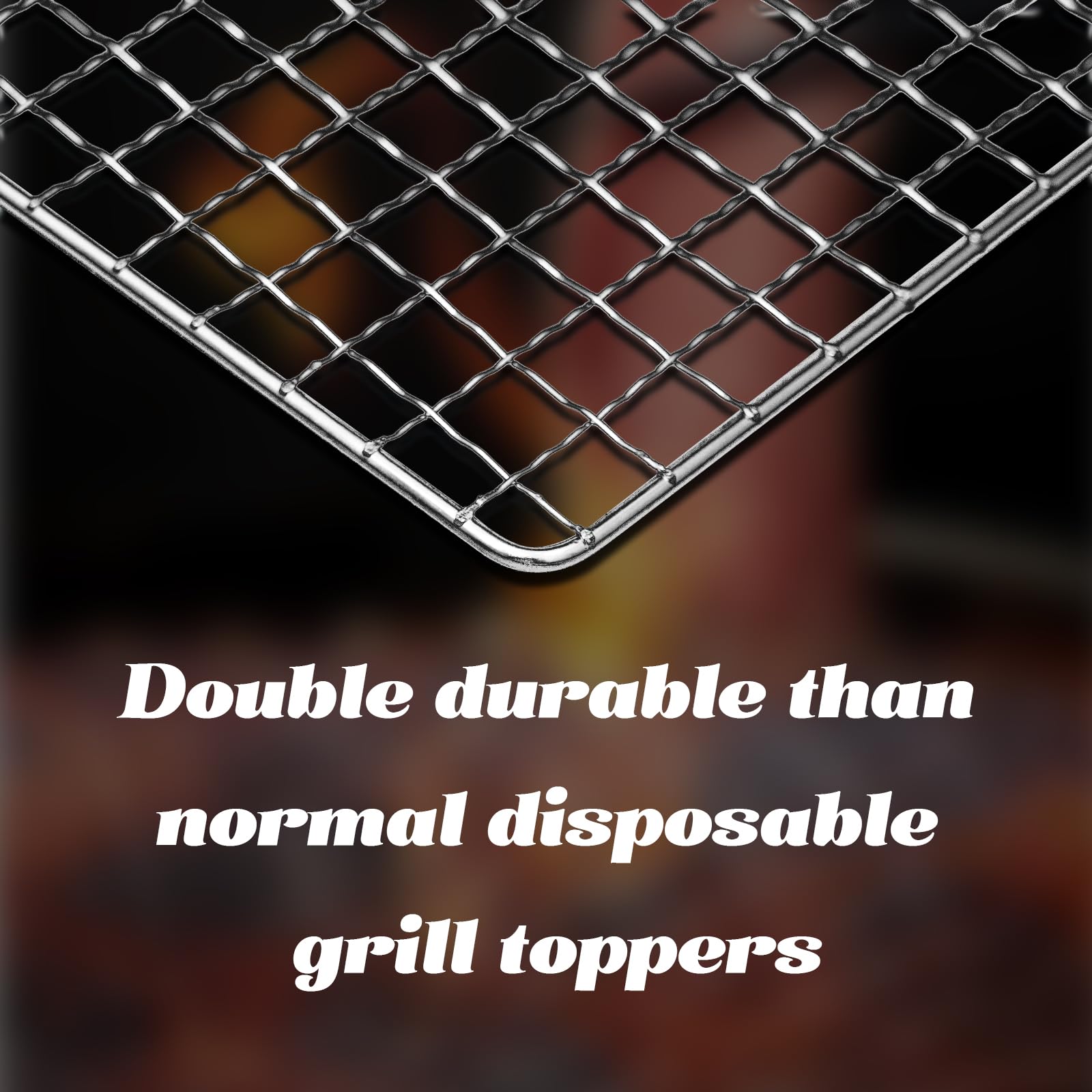 ciAmore grill topper in use with vegetables showing no-flip convenience