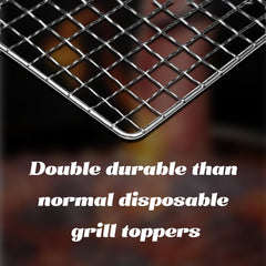 ciAmore grill topper in use with vegetables showing no-flip convenience
