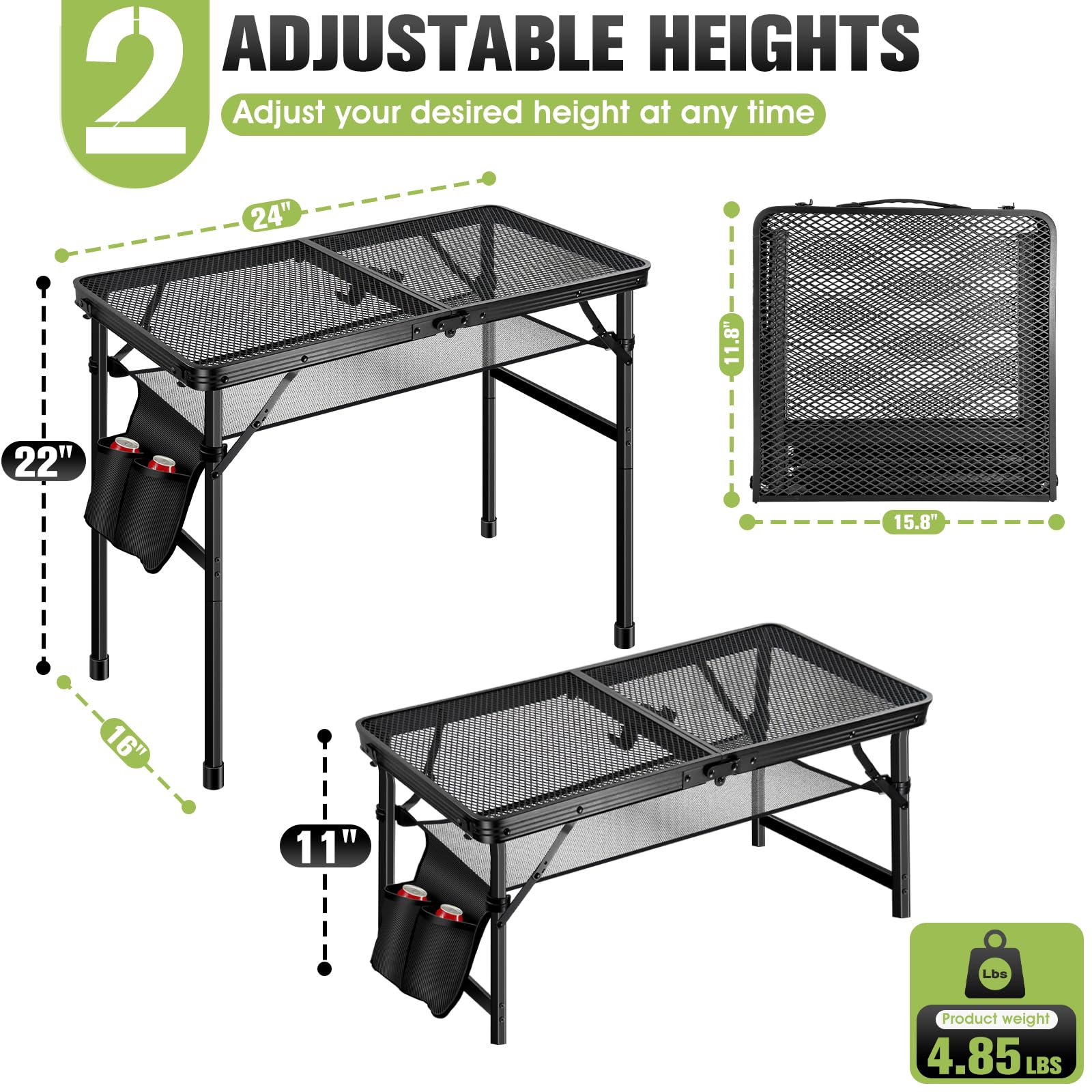 Ciavca folded with carry handle for easy transport and compact storage