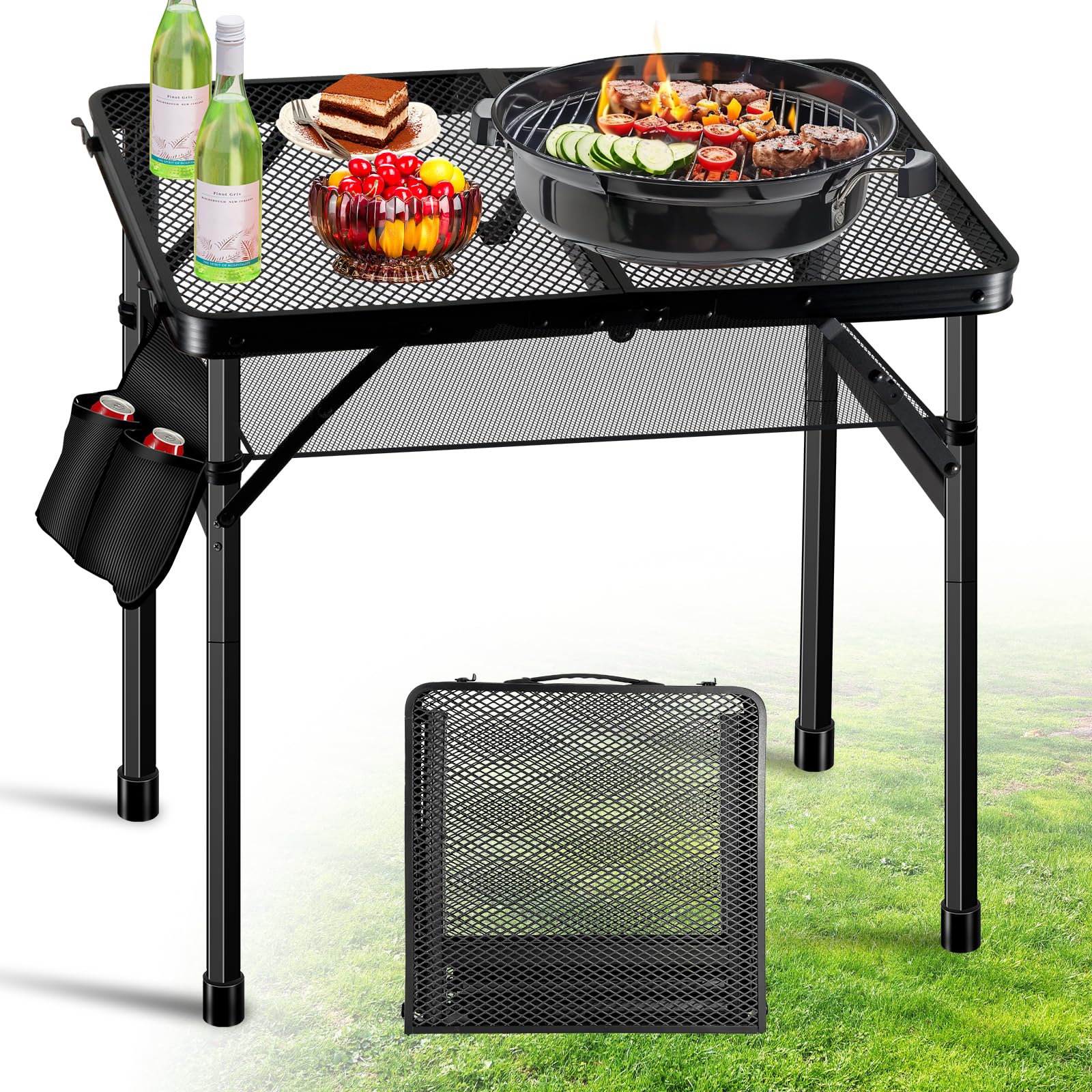 Ciavca front open tabletop showing stable prep surface and compact size