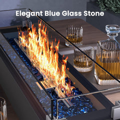 Ciays blue glass beads close-up adding ambiance and polished look