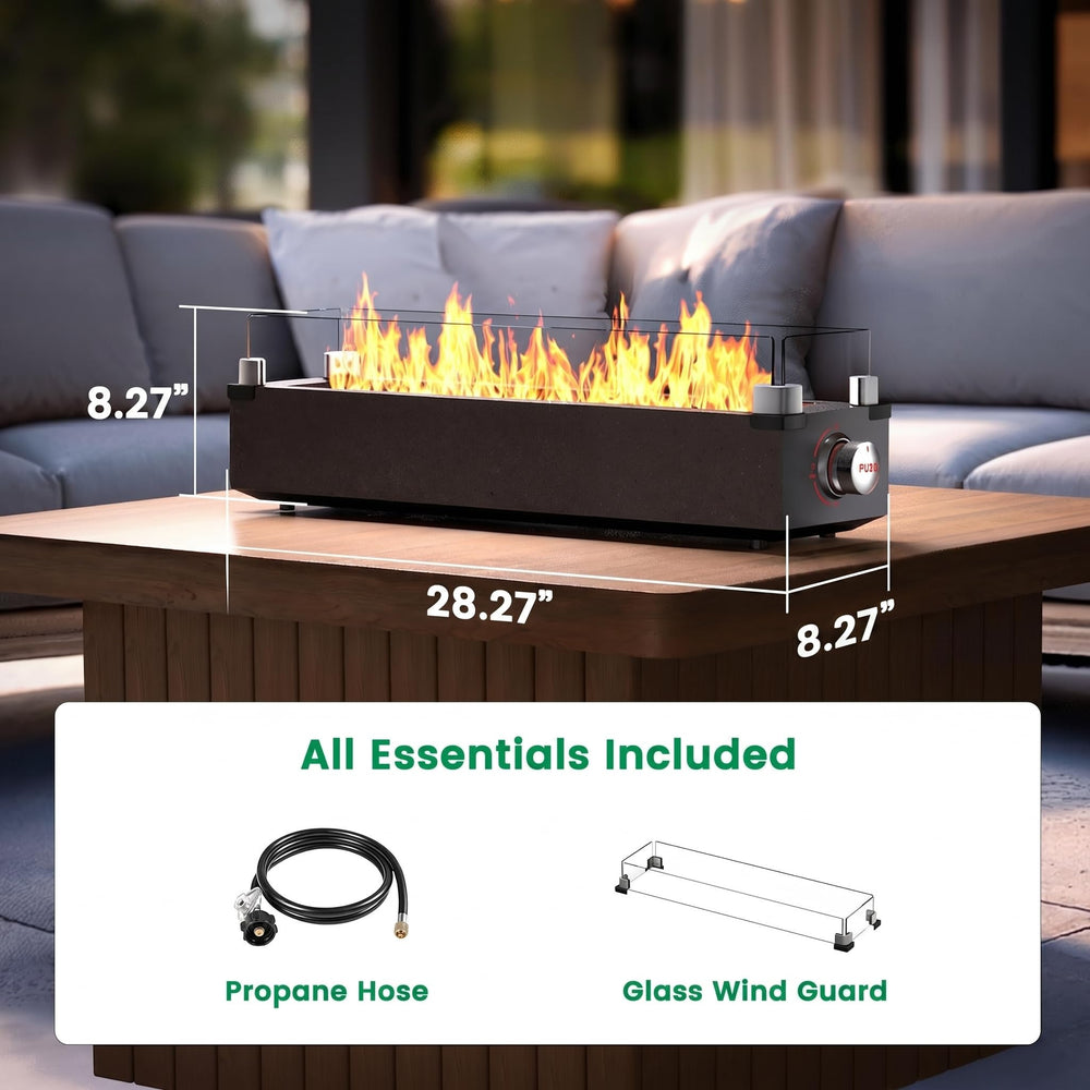Ciays glass wind guard detail protecting flame and improving stability