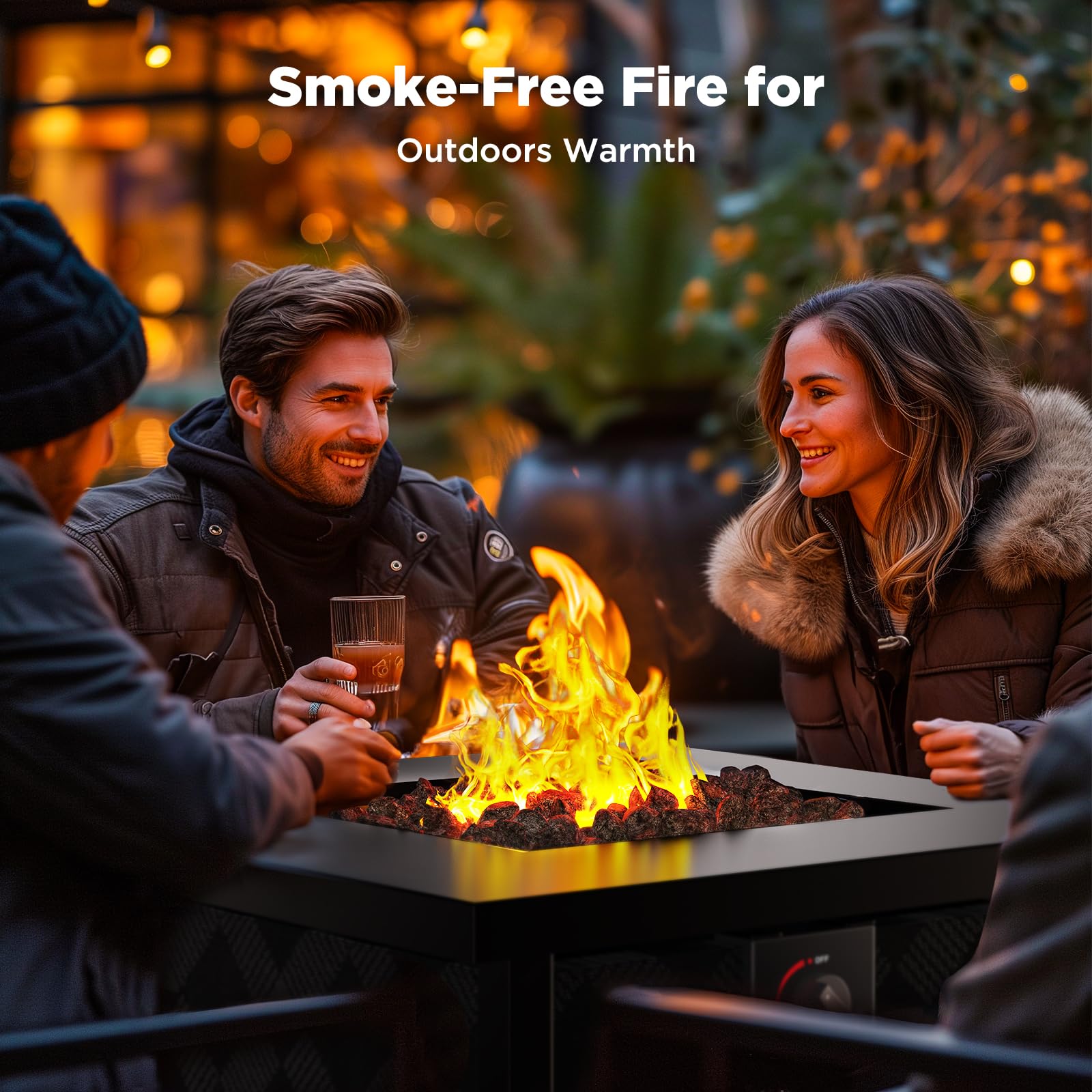 Ciays evening backyard scene showing cozy ambiance for gatherings