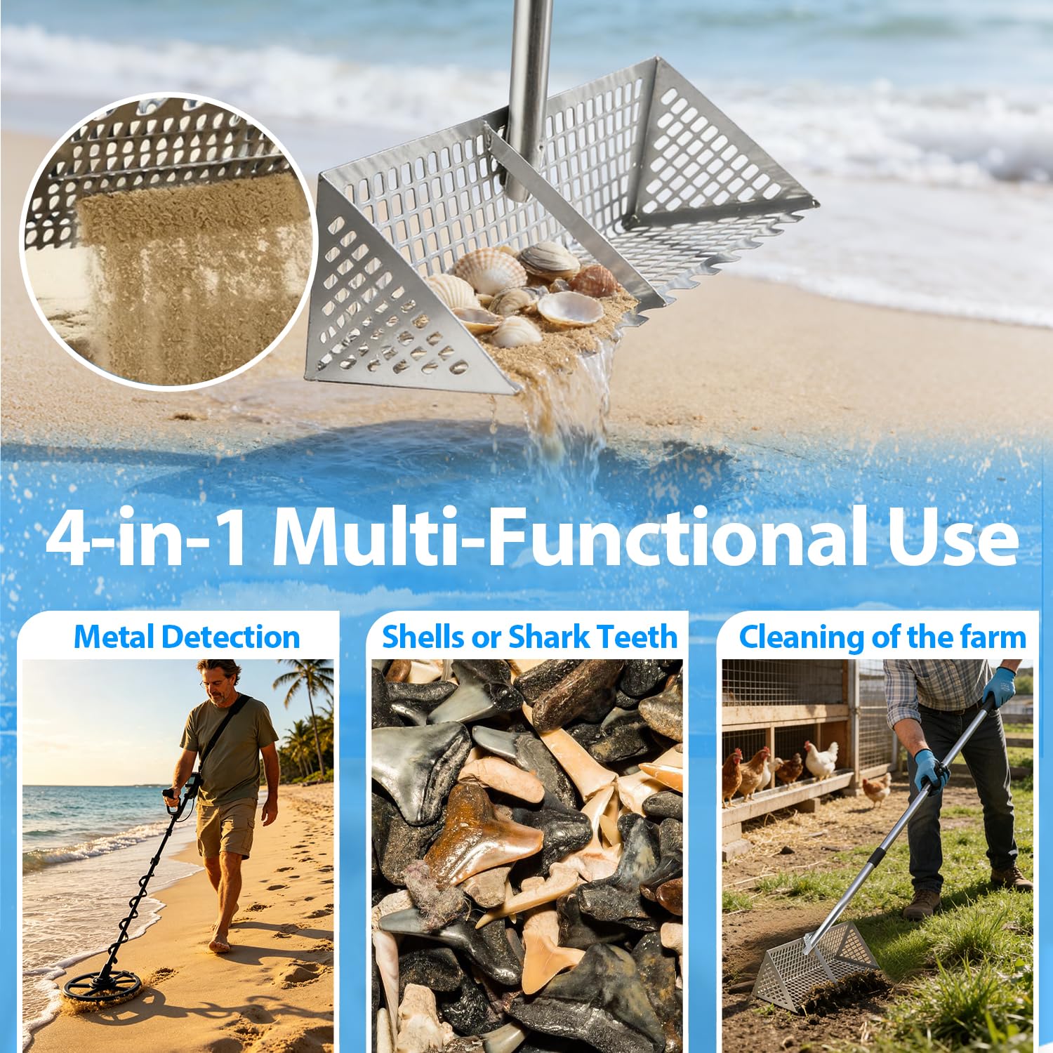 ciclvx assembled full-length on beach enabling upright digging comfort