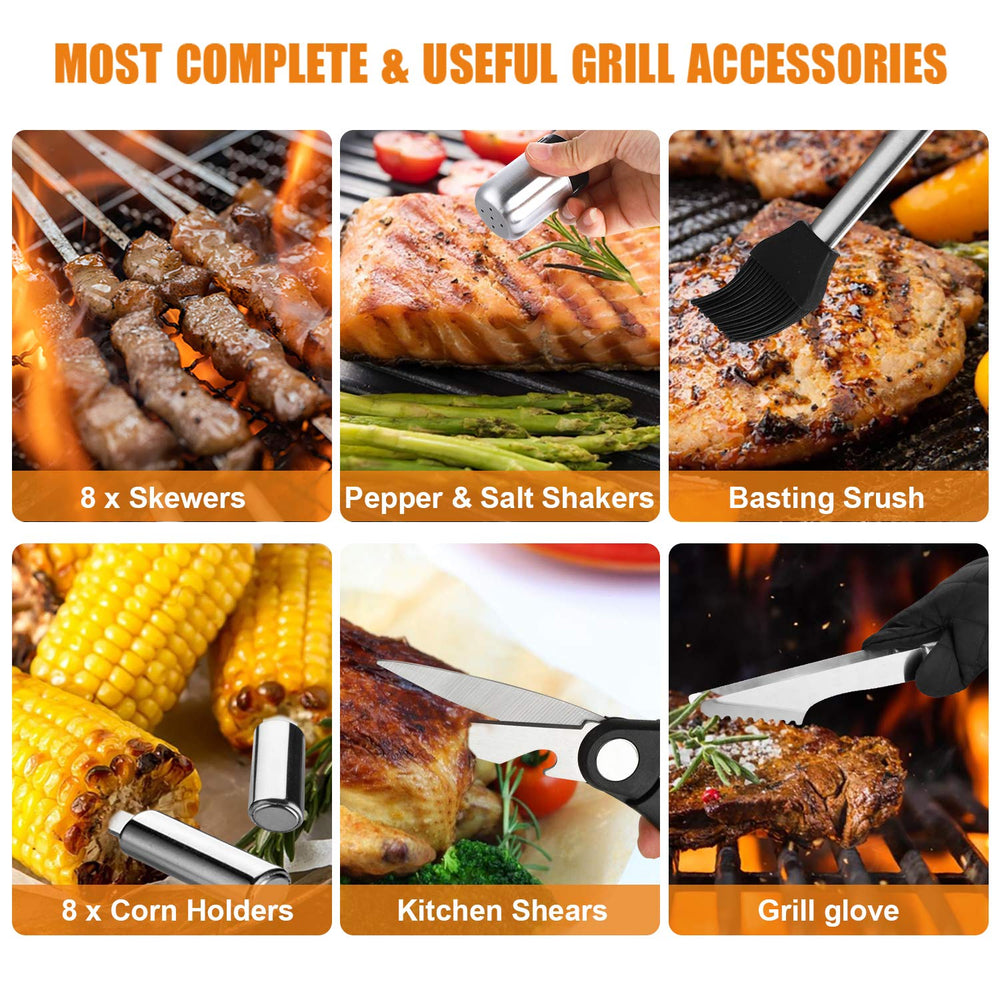 Cifaisi full accessories layout showing complete kit for versatile grilling