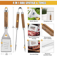 Cifaisi long-handled grill tools demonstrating safe reach from heat