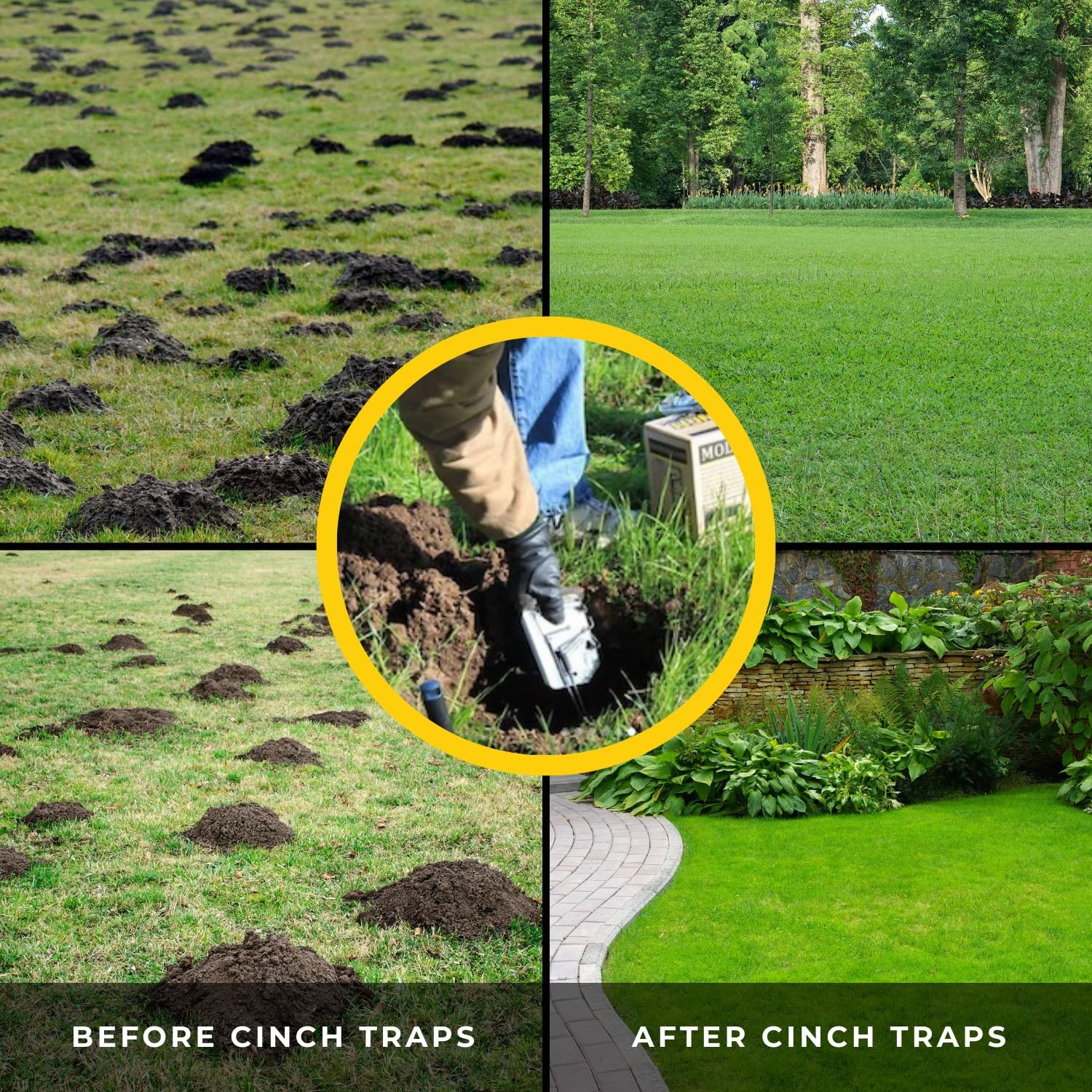 Cinch TRAPS SINCE 1909 product label and instructions on packaging showing Made in USA craftsmanship