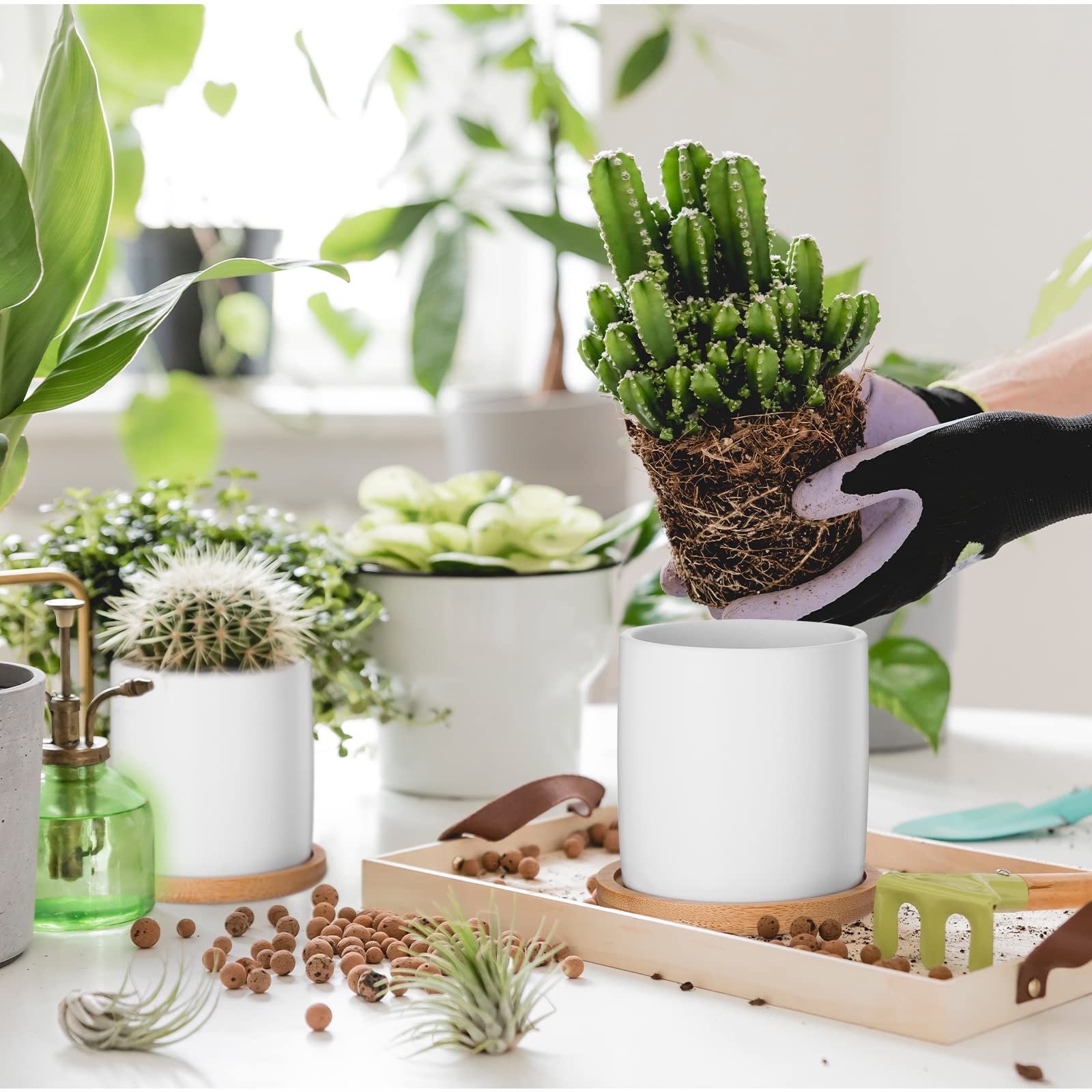 Cindeer pot used as pen holder showing versatile storage and tidy desk benefit