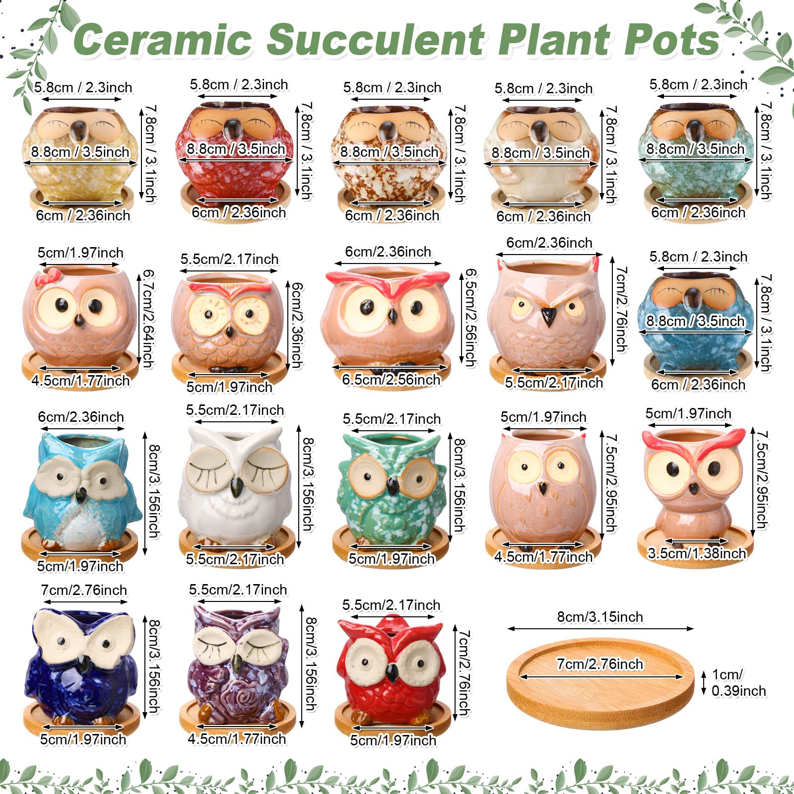 Cindeer close-up glaze and ceramic texture of owl planter highlighting durable finish and color