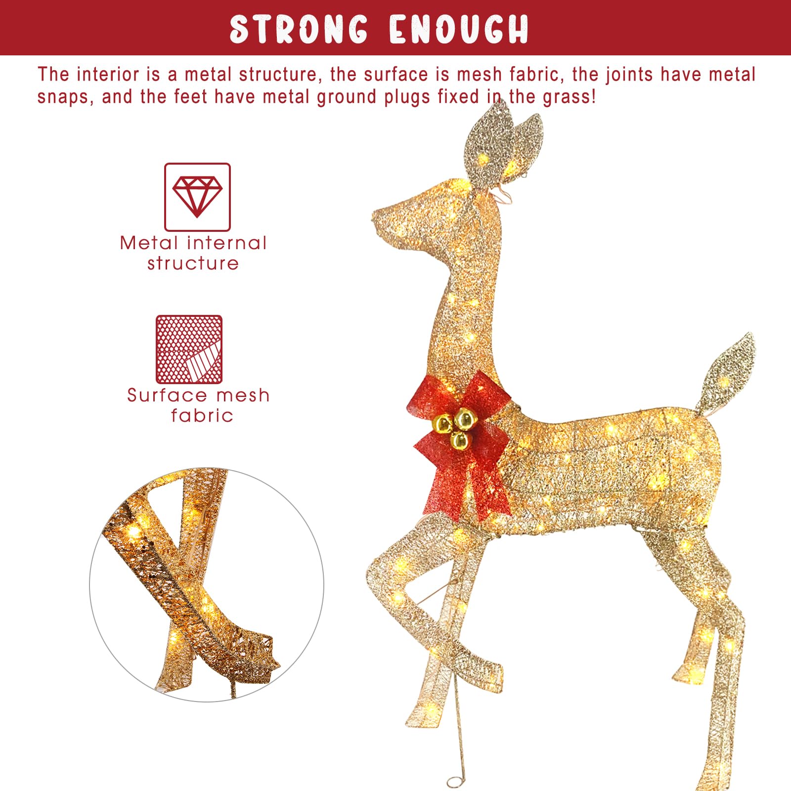 CiniQ fawn and doe together showing family grouping for yard storytelling