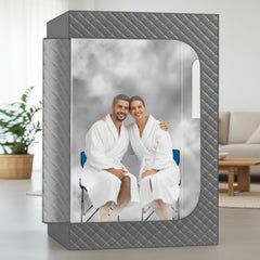 Cinnvoice chair positioned in a sauna demonstrating comfortable seated support