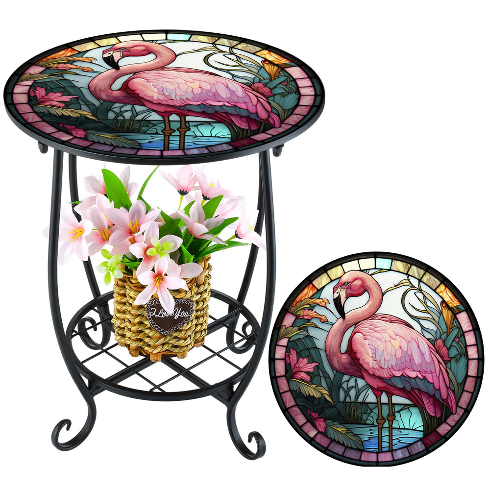 Cinnvoice front view of patio table showing compact, decorative appeal