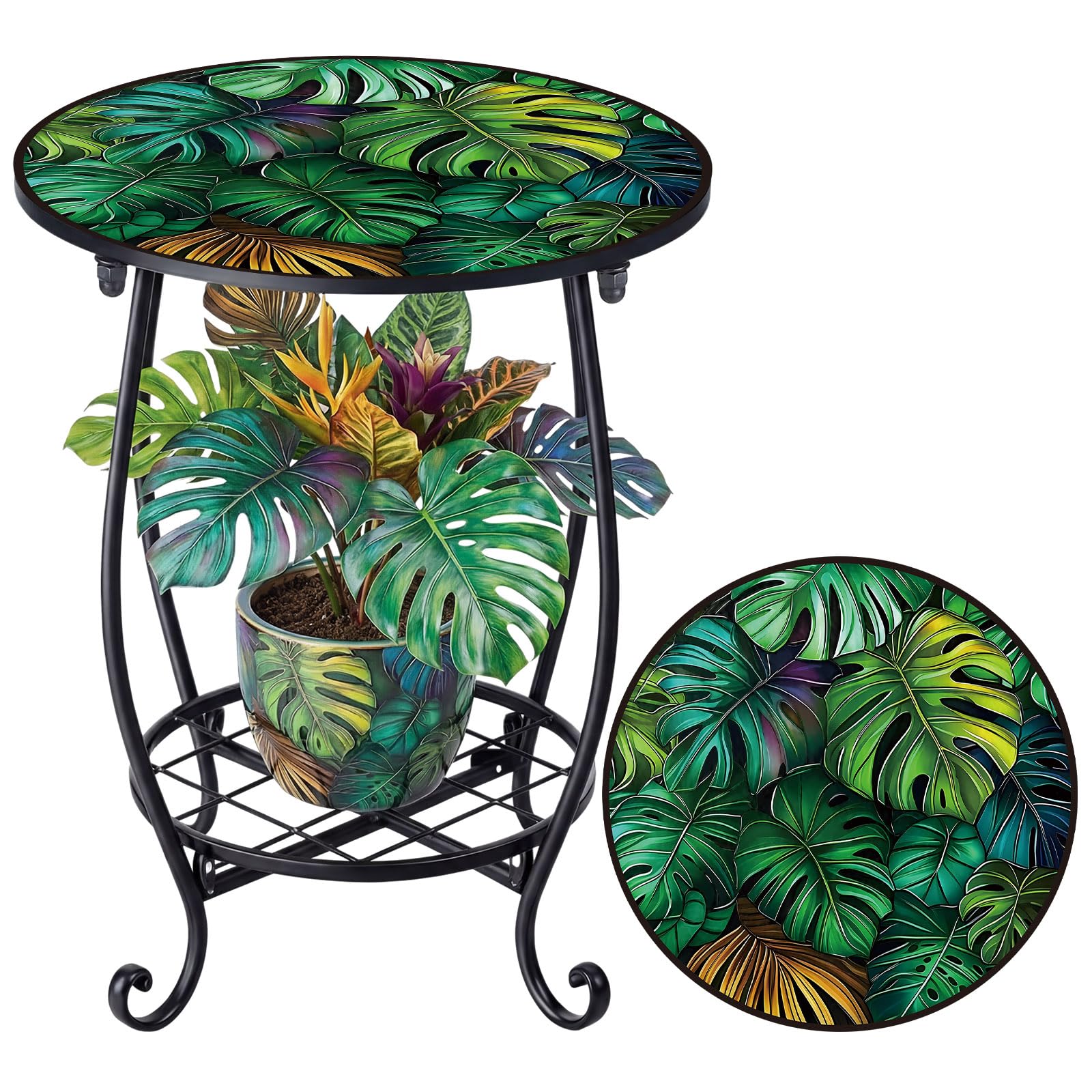 Cinnvoice front view of small side table showing compact profile and stability