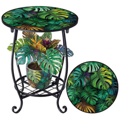 Cinnvoice front view of small side table showing compact profile and stability