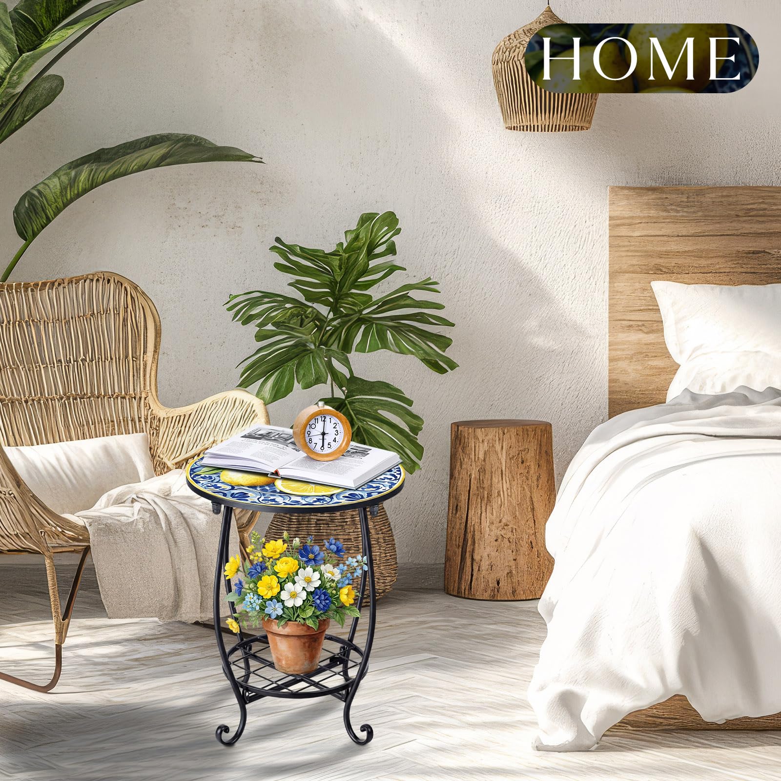 Cinnvoice on a balcony next to chair creating cozy outdoor seating convenience