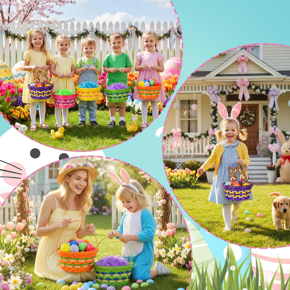 Cinnvoice baskets arranged on a tabletop Easter display creating festive decoration and storage