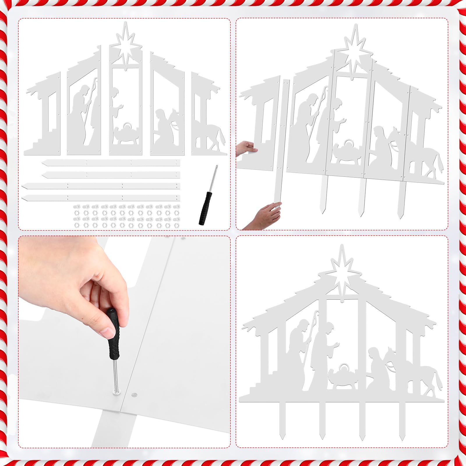Cinnvoice detailed panel of the holy family silhouette offering recognizable holiday imagery
